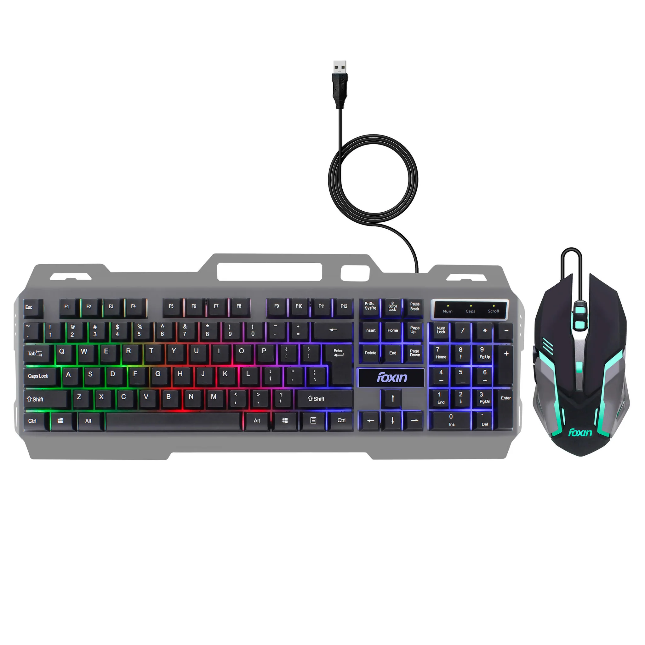 FOXIN Thunder Gaming Keyboard Mouse Combo Wired