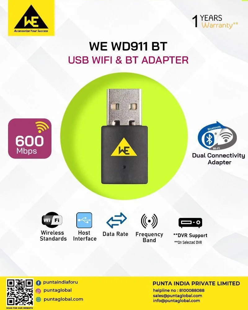 WE (Punta) WD911 BT USB WIFI & BT Adapter